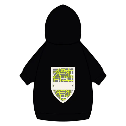Queens South Jamaica Grid Pet Hoodie — back_dtf view