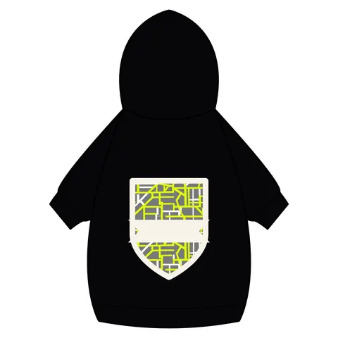 Queens South Jamaica Grid Pet Hoodie — back_dtf view
