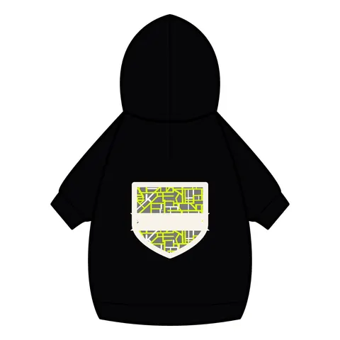 Queens South Jamaica Grid Pet Hoodie — back_dtf view