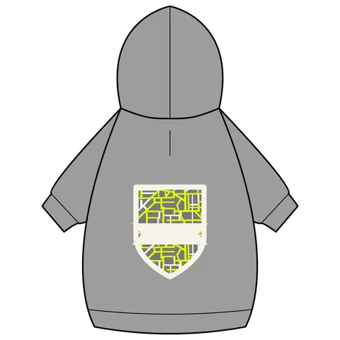 Queens South Jamaica Grid Pet Hoodie — back_dtf view