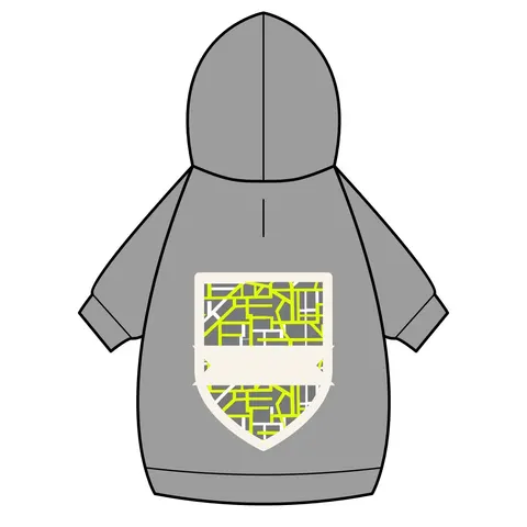 Queens South Jamaica Grid Pet Hoodie — back_dtf view