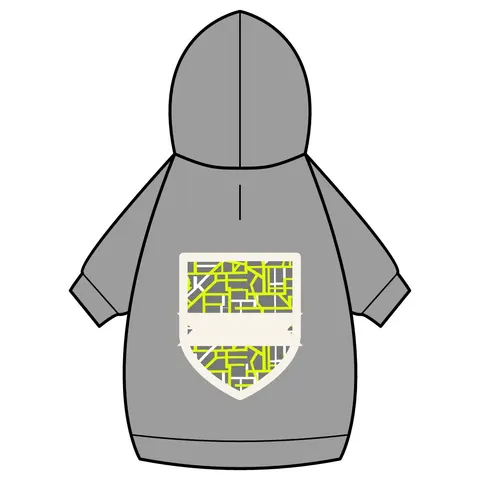 Queens South Jamaica Grid Pet Hoodie — back_dtf view