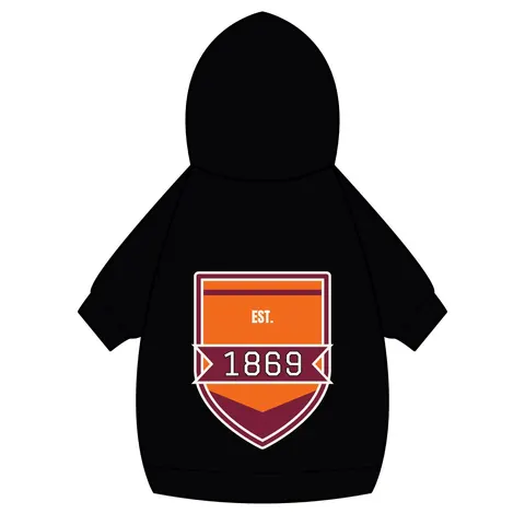 Claflin 1869 Orange & Maroon Pet Hoodie — back_dtf view