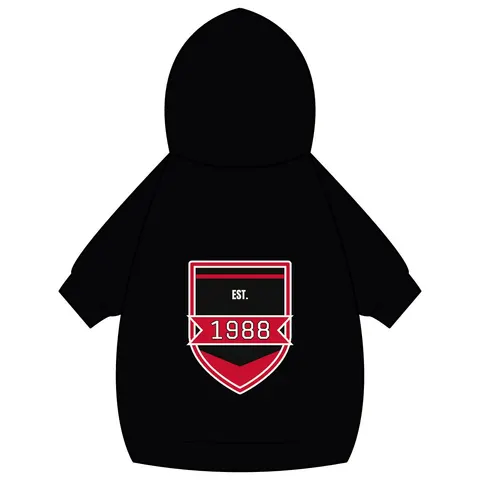 Clark Atlanta 1988 Black & Red Arch Pet Hoodie — back_dtf view