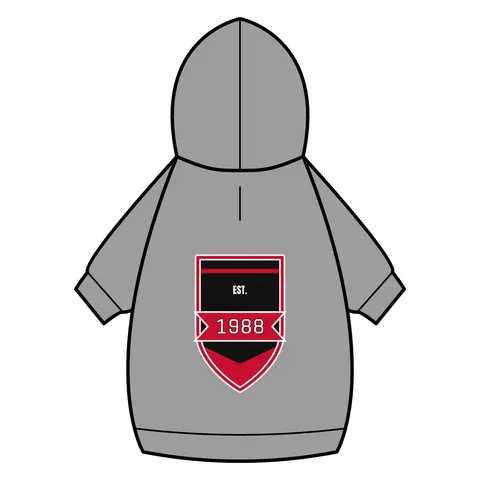 Clark Atlanta 1988 Black & Red Arch Pet Hoodie — back_dtf view