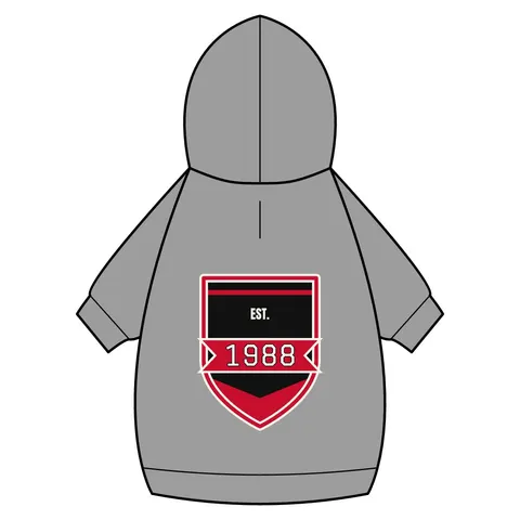 Clark Atlanta 1988 Black & Red Arch Pet Hoodie — back_dtf view