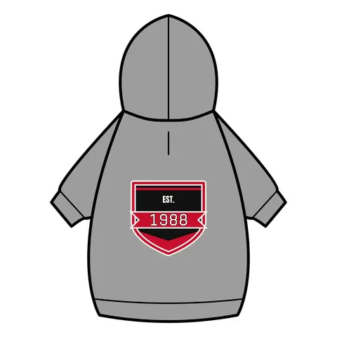 Clark Atlanta 1988 Black & Red Arch Pet Hoodie — back_dtf view