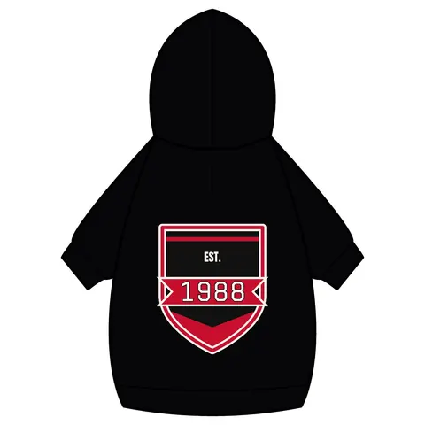 Clark Atlanta 1988 Black & Red Arch Pet Hoodie — back_dtf view