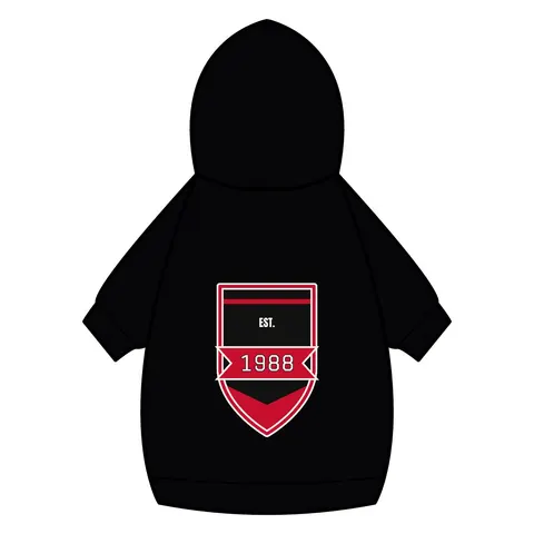 Clark Atlanta 1988 Black & Red Arch Pet Hoodie — back_dtf view