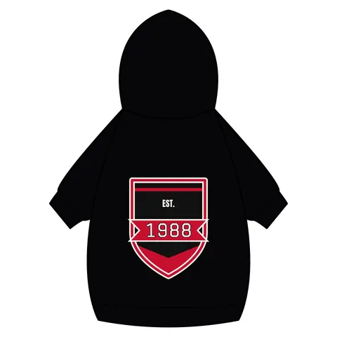 Clark Atlanta 1988 Black & Red Arch Pet Hoodie — back_dtf view
