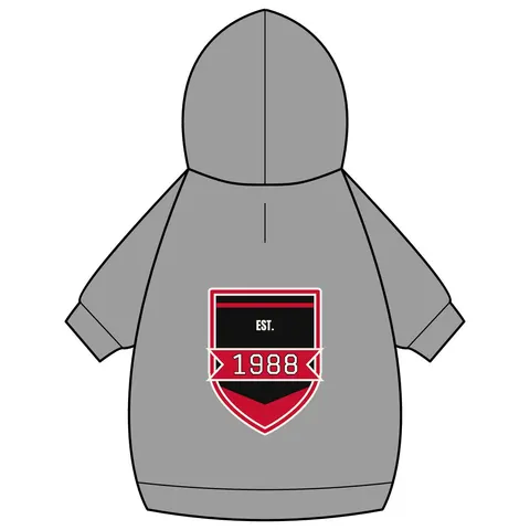 Clark Atlanta 1988 Black & Red Arch Pet Hoodie — back_dtf view