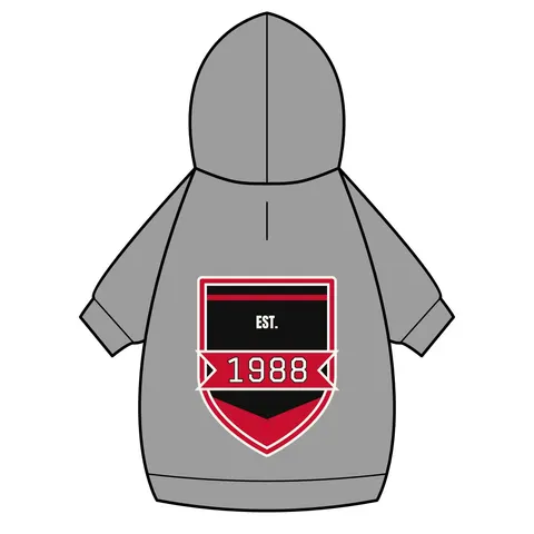 Clark Atlanta 1988 Black & Red Arch Pet Hoodie — back_dtf view