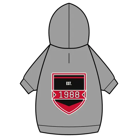 Clark Atlanta 1988 Black & Red Arch Pet Hoodie — back_dtf view