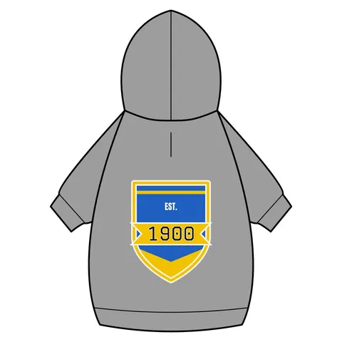 Coppin State 1900 Blue & Yellow Pet Hoodie — back_dtf view