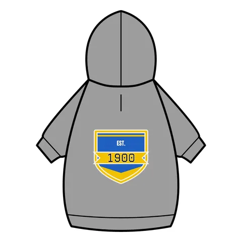 Coppin State 1900 Blue & Yellow Pet Hoodie — back_dtf view