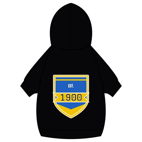 Coppin State 1900 Blue & Yellow Pet Hoodie — back_dtf view
