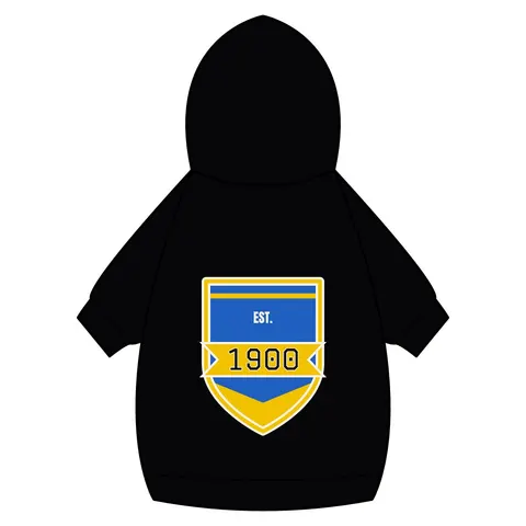 Coppin State 1900 Blue & Yellow Pet Hoodie — back_dtf view