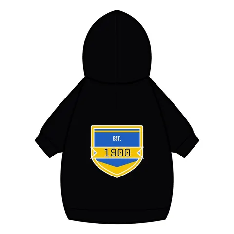 Coppin State 1900 Blue & Yellow Pet Hoodie — back_dtf view