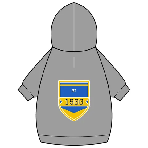 Coppin State 1900 Blue & Yellow Pet Hoodie — back_dtf view