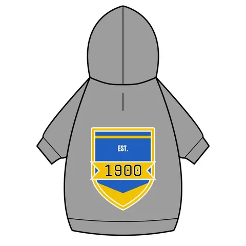 Coppin State 1900 Blue & Yellow Pet Hoodie — back_dtf view