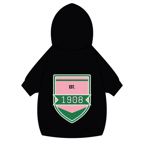 AKA 1908 Pink & Green Ivy Pattern Pet Hoodie — back_dtf view