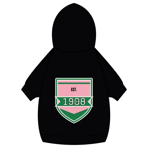 AKA 1908 Pink & Green Ivy Pattern Pet Hoodie — back_dtf view
