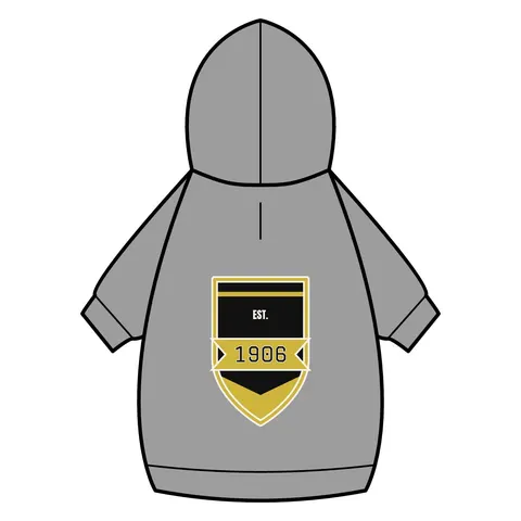Alpha 1906 Black & Old Gold Pet Hoodie — back_dtf view