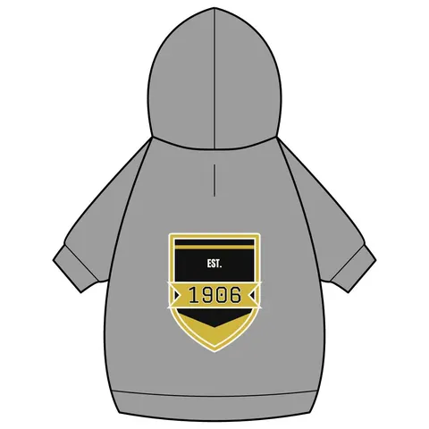 Alpha 1906 Black & Old Gold Pet Hoodie — back_dtf view