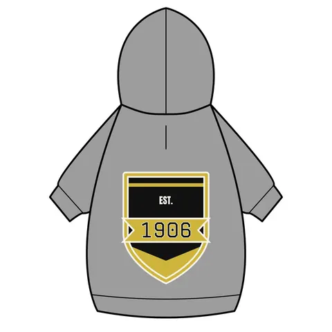 Alpha 1906 Black & Old Gold Pet Hoodie — back_dtf view