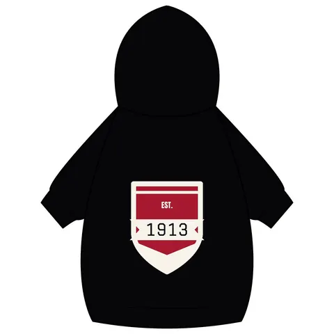 Delta 1913 Crimson Stamp Pet Hoodie — back_dtf view
