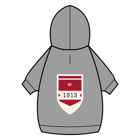 Delta 1913 Crimson Stamp Pet Hoodie — back_dtf view
