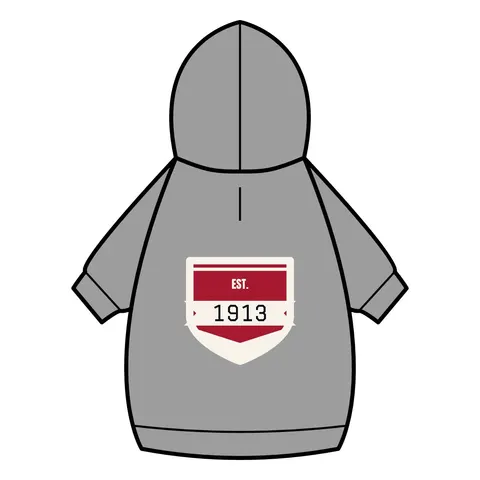 Delta 1913 Crimson Stamp Pet Hoodie — back_dtf view