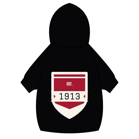 Delta 1913 Crimson Stamp Pet Hoodie — back_dtf view