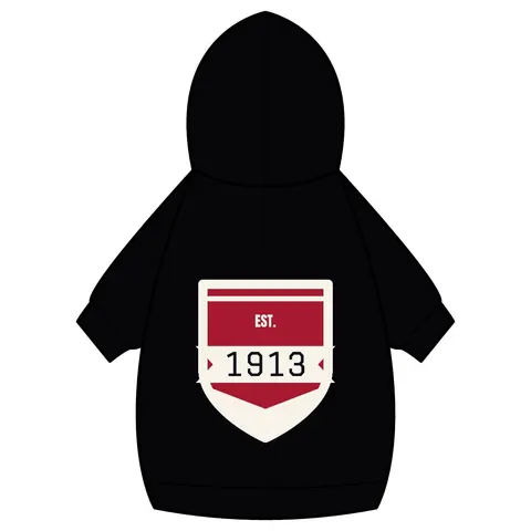 Delta 1913 Crimson Stamp Pet Hoodie — back_dtf view