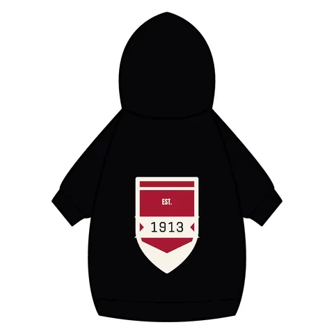 Delta 1913 Crimson Stamp Pet Hoodie — back_dtf view