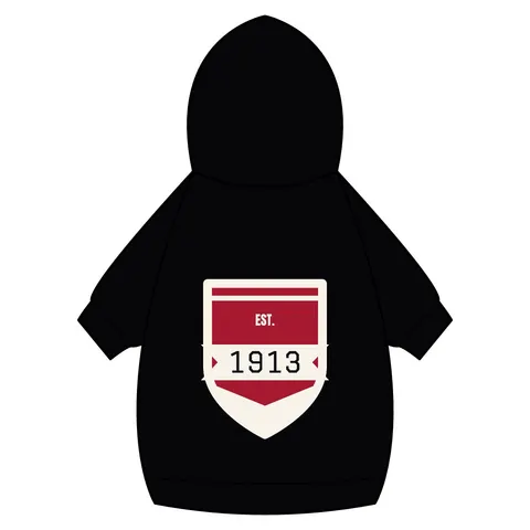 Delta 1913 Crimson Stamp Pet Hoodie — back_dtf view