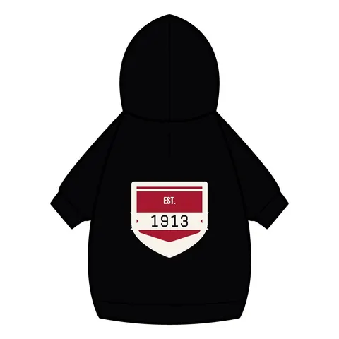 Delta 1913 Crimson Stamp Pet Hoodie — back_dtf view