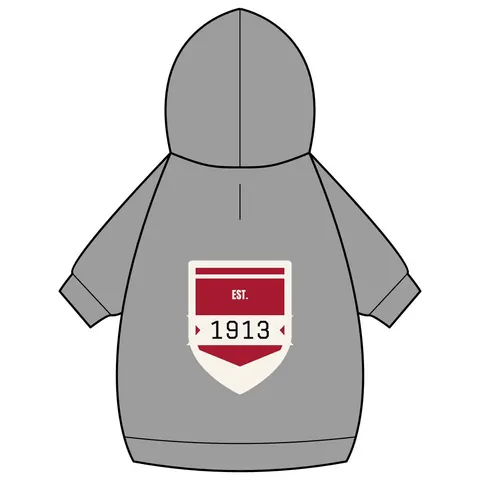 Delta 1913 Crimson Stamp Pet Hoodie — back_dtf view