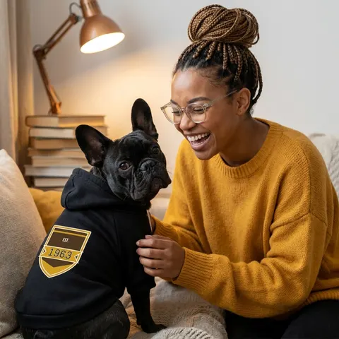 Iota 1963 Charcoal Brown & Gilded Gold Pet Hoodie