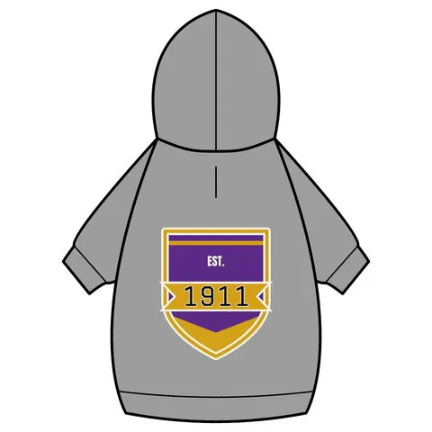 Omega 1911 Purple & Gold Glow Pet Hoodie — back_dtf view