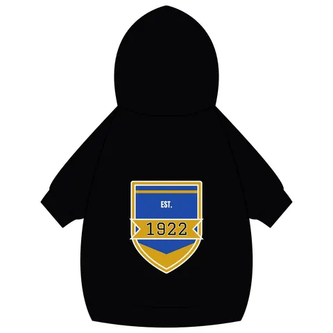 SGRho 1922 Royal Blue & Gold Pet Hoodie — back_dtf view