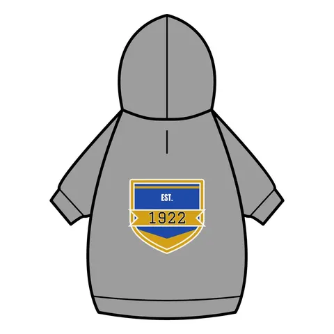 SGRho 1922 Royal Blue & Gold Pet Hoodie — back_dtf view