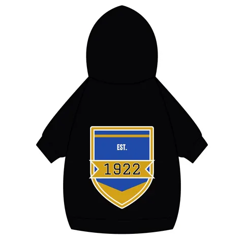 SGRho 1922 Royal Blue & Gold Pet Hoodie — back_dtf view