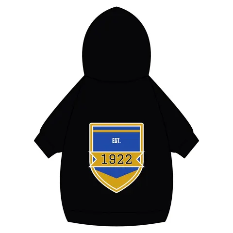 SGRho 1922 Royal Blue & Gold Pet Hoodie — back_dtf view