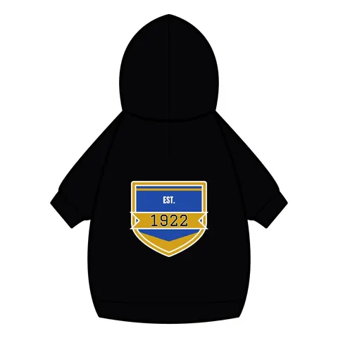SGRho 1922 Royal Blue & Gold Pet Hoodie — back_dtf view