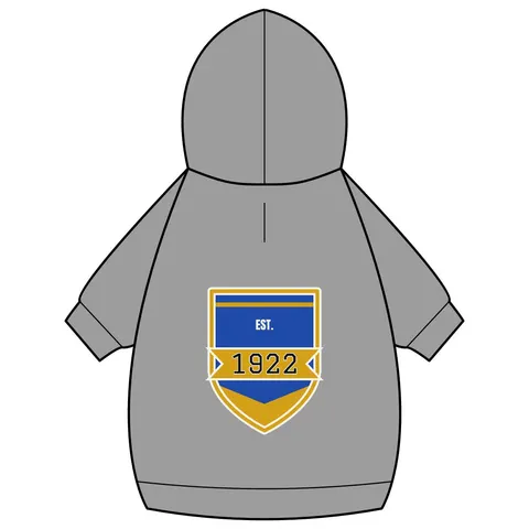 SGRho 1922 Royal Blue & Gold Pet Hoodie — back_dtf view