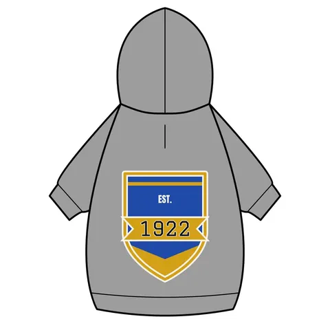 SGRho 1922 Royal Blue & Gold Pet Hoodie — back_dtf view