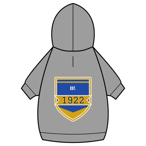SGRho 1922 Royal Blue & Gold Pet Hoodie — back_dtf view