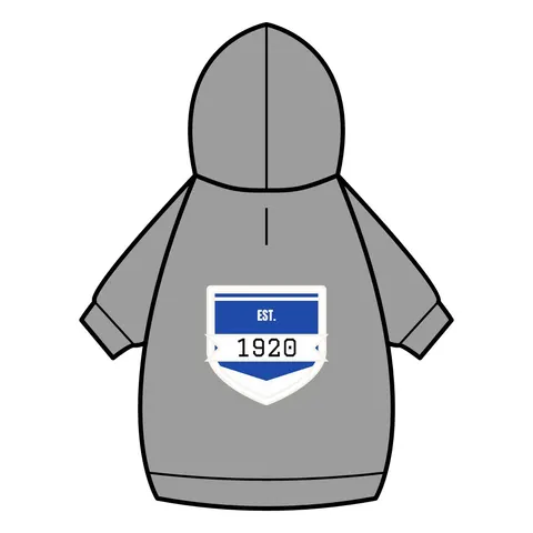 Zeta 1920 Royal Blue & White Pet Hoodie — back_dtf view