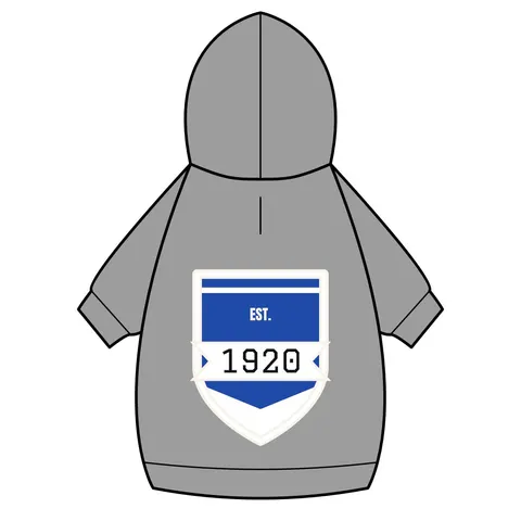 Zeta 1920 Royal Blue & White Pet Hoodie — back_dtf view